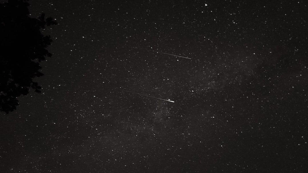 black and white stars at night